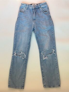 Rolla's Women's Original High Rise Straight Leg Jeans Distressed Size 25 Aussie